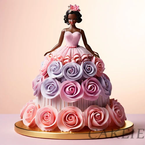 Flower Designed Doll Cake